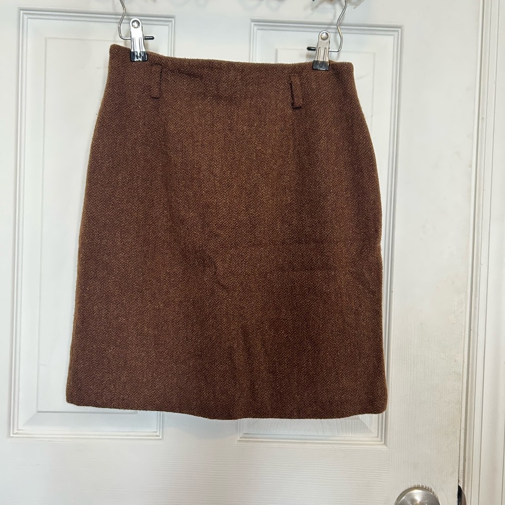 Vintage Brown Wool Mini Skirt